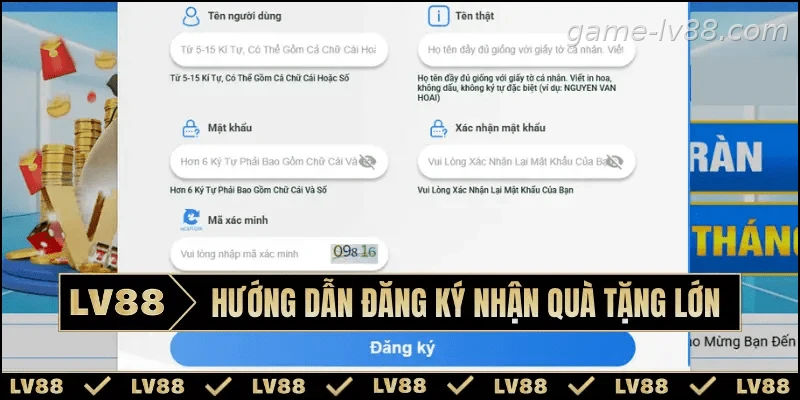 Hướng dẫn mở tài khoản LV88 cho người mới tham gia